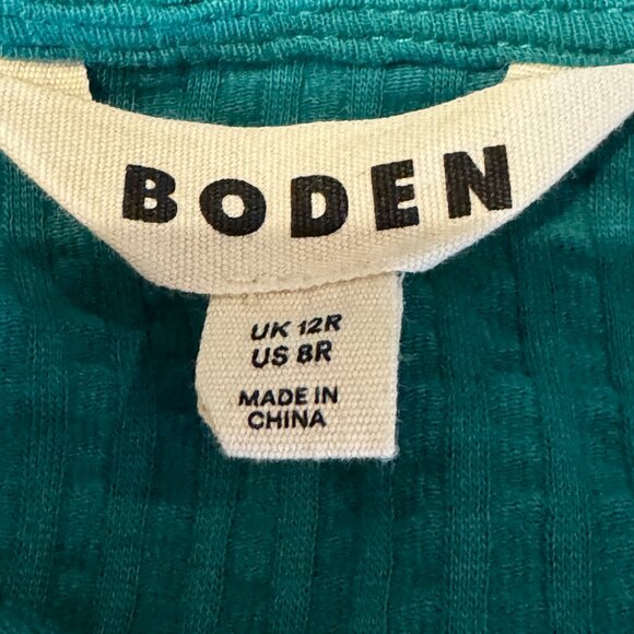Like new BODEN Seersucker Jersey Tea Dress in Bright Emerald Size 8R - Picture 6 of 12